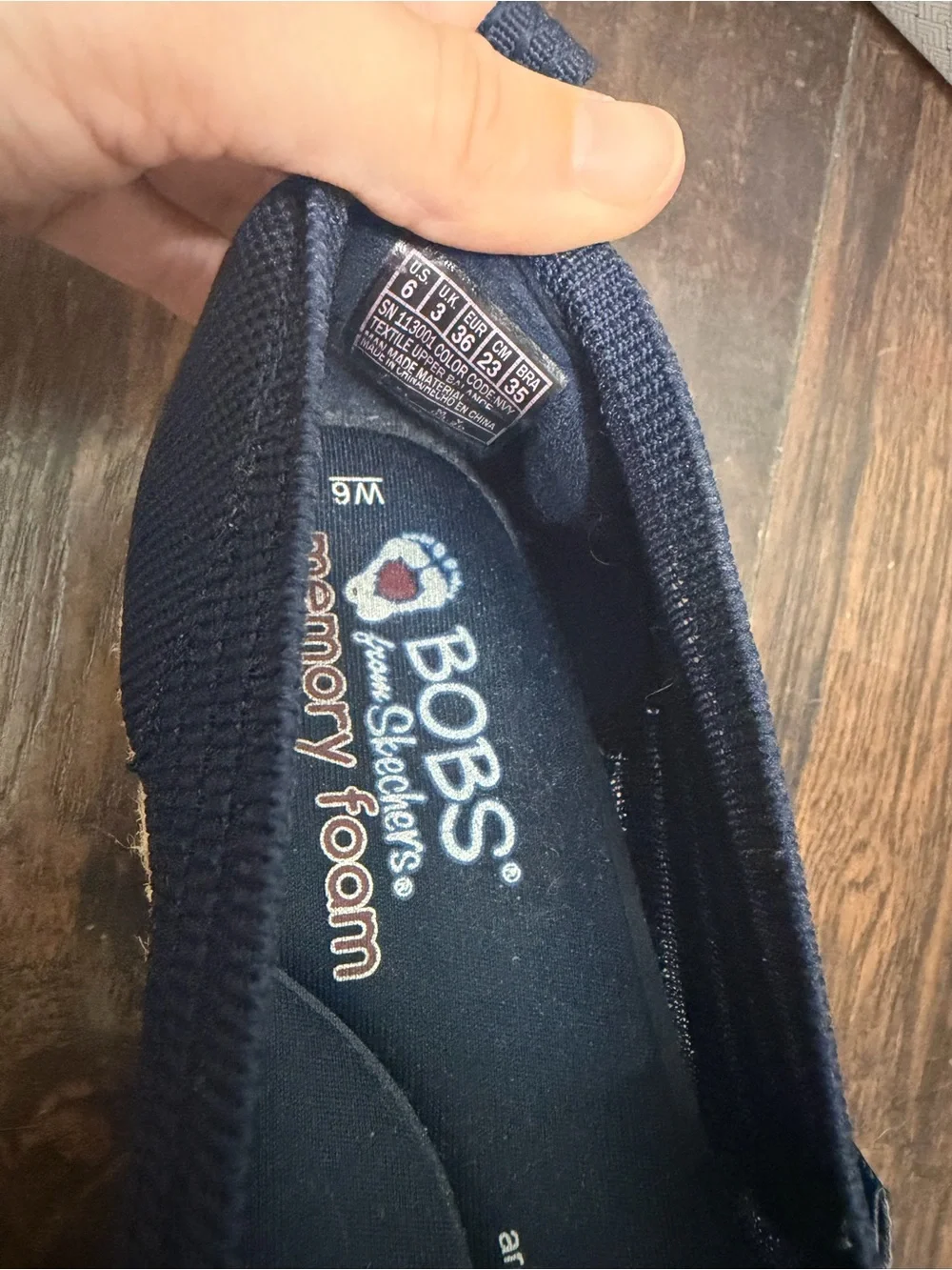 Skechers Navy Knit Espadrille Wedge Slip-On with Jute Platform